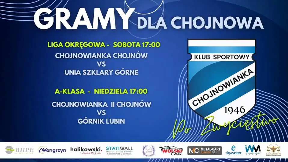 Piłkarski weekend na stadionie Chojnowianki – dwa mecze, dwa dni, mnóstwo emocji