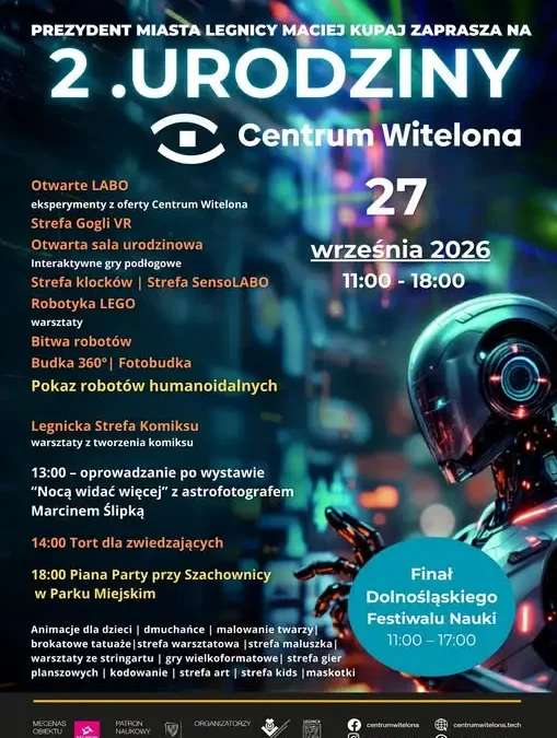 Centrum Witelona w Legnicy świętuje 2. urodziny – dzień pełen atrakcji już 27 września