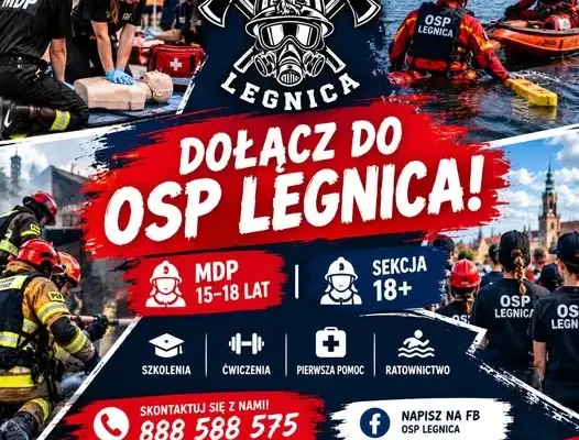 OSP Legnica prowadzi nabór. Szukają młodzieży i dorosłych do strażackiej ekipy