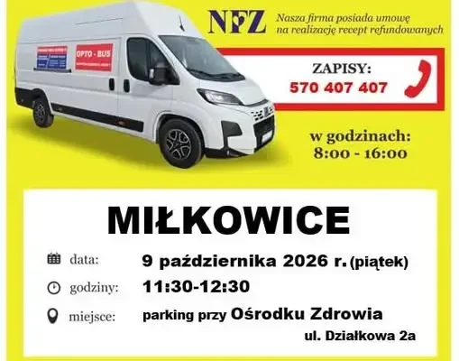 Bezpłatne badanie wzroku w Miłkowicach – Opto-Bus już 9 października