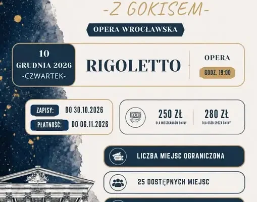 GOKiS Legnickie Pole organizuje wyjazd do Opery Wrocławskiej na „Rigoletto”