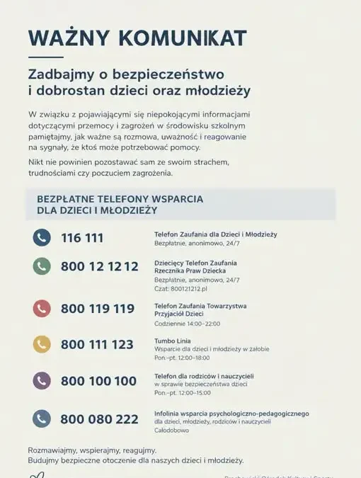 Bezpieczeństwo dzieci i młodzieży: gdzie szukać wsparcia? Ważny apel