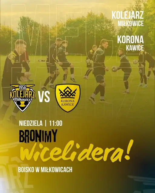 Kolejarz Miłkowice broni wicelidera. W niedzielę mecz z Koroną Kawice