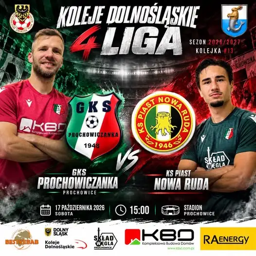 GKS Prochowiczanka Prochowice zagra z KS Piast Nowa Ruda w 13. kolejce 4 ligi