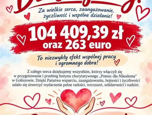 Goliszów: festyn charytatywny dla Nikodema zebrał ponad 104 tysiące złotych