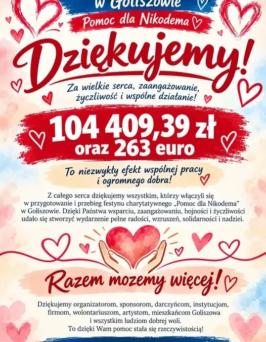 Goliszów: festyn charytatywny dla Nikodema zebrał ponad 104 tysiące złotych