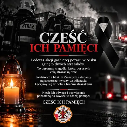 Tragedia w Nisku: dwóch strażaków zginęło podczas akcji gaśniczej