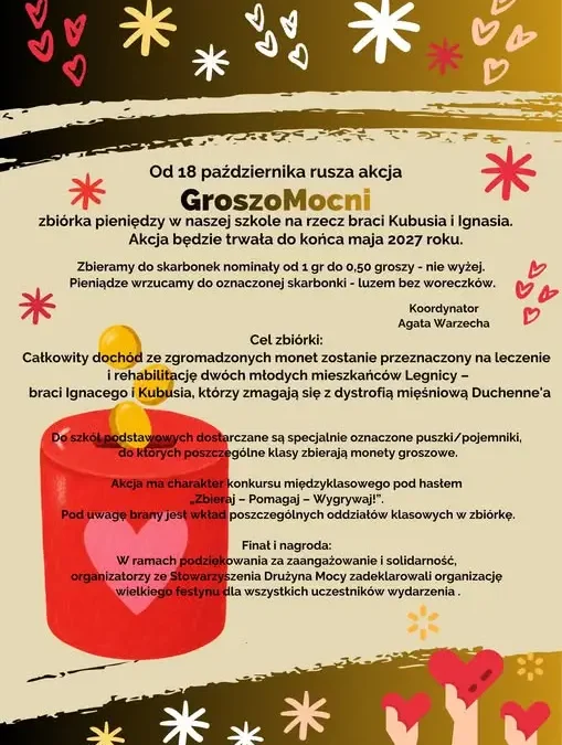 Legnica: szkoła rusza z akcją „GroszoMocni” dla braci Kuby i Ignasia