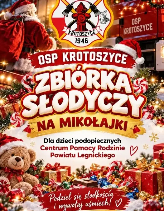 Mikołajkowa zbiórka słodyczy w OSP Krotoszyce – pomóż sprawić radość dzieciom