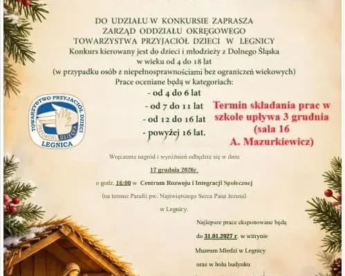 XXXVII Konkurs Plastyczny na Szopkę Bożonarodzeniową i Stroik Świąteczny w Legnicy