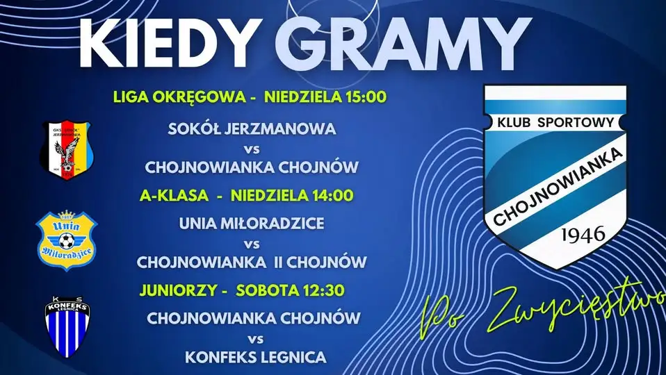 Piłkarski weekend w Chojnowiance: Juniorzy u siebie, seniorzy na wyjazdach