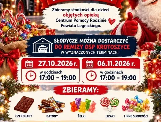 OSP Krotoszyce zbiera słodycze dla dzieci z powiatu legnickiego