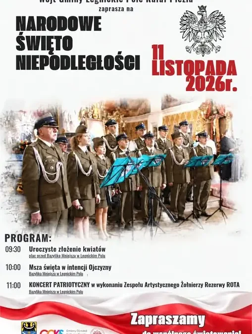 Legnickie Pole uczci Narodowe Święto Niepodległości – program obchodów