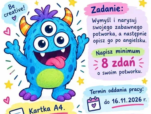 Konkurs „My Funny Monster” – zaproszenie dla uczniów klas II i III