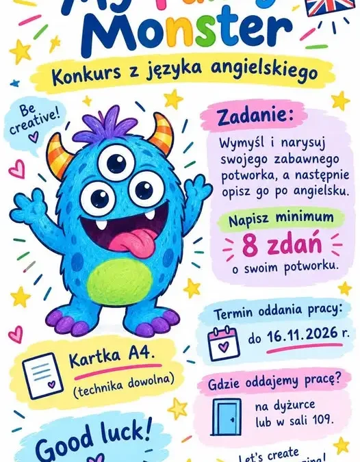 Konkurs „My Funny Monster” – zaproszenie dla uczniów klas II i III